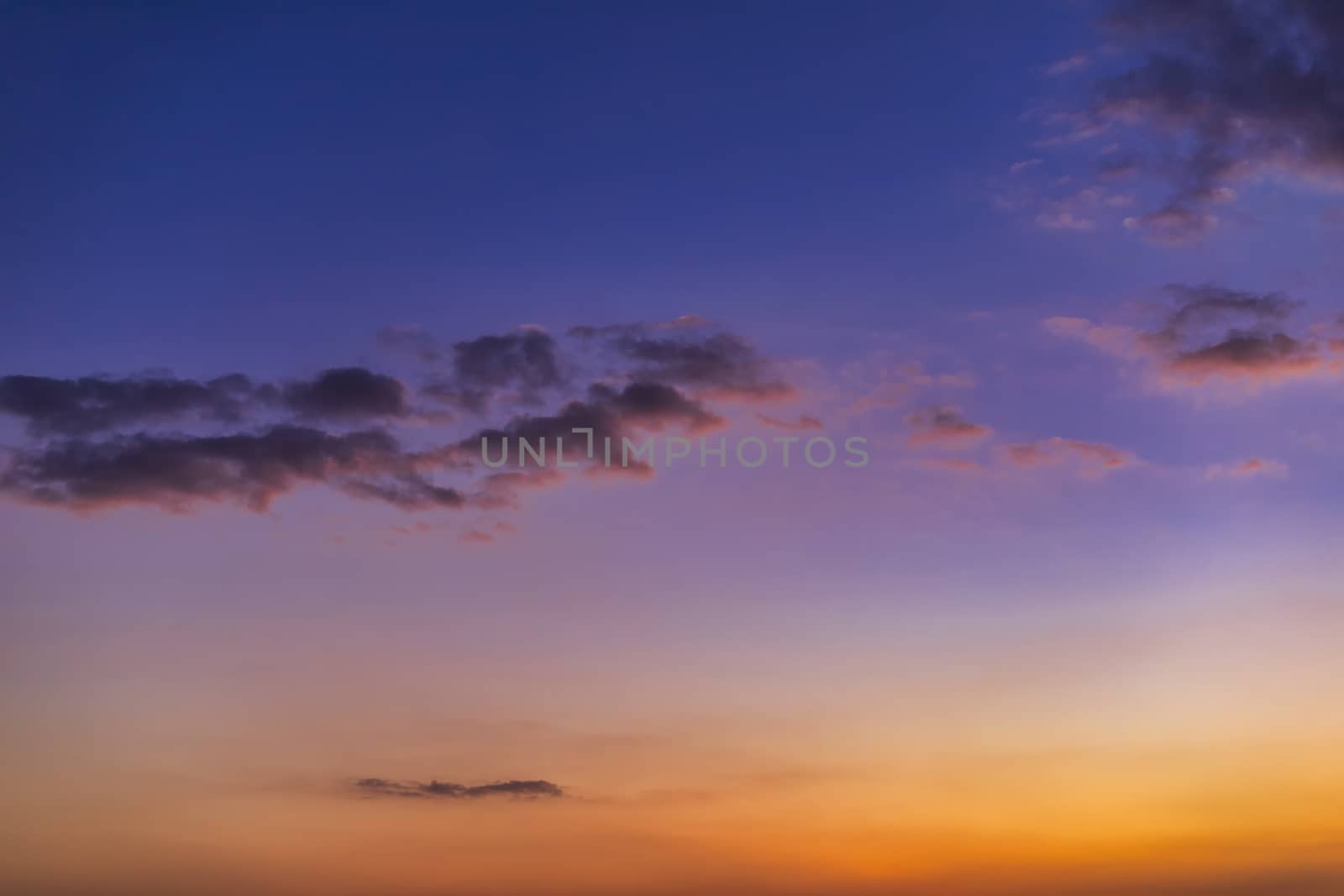 Sky with cloud and sun ray yellow and blue color background. With copy space for text or design.