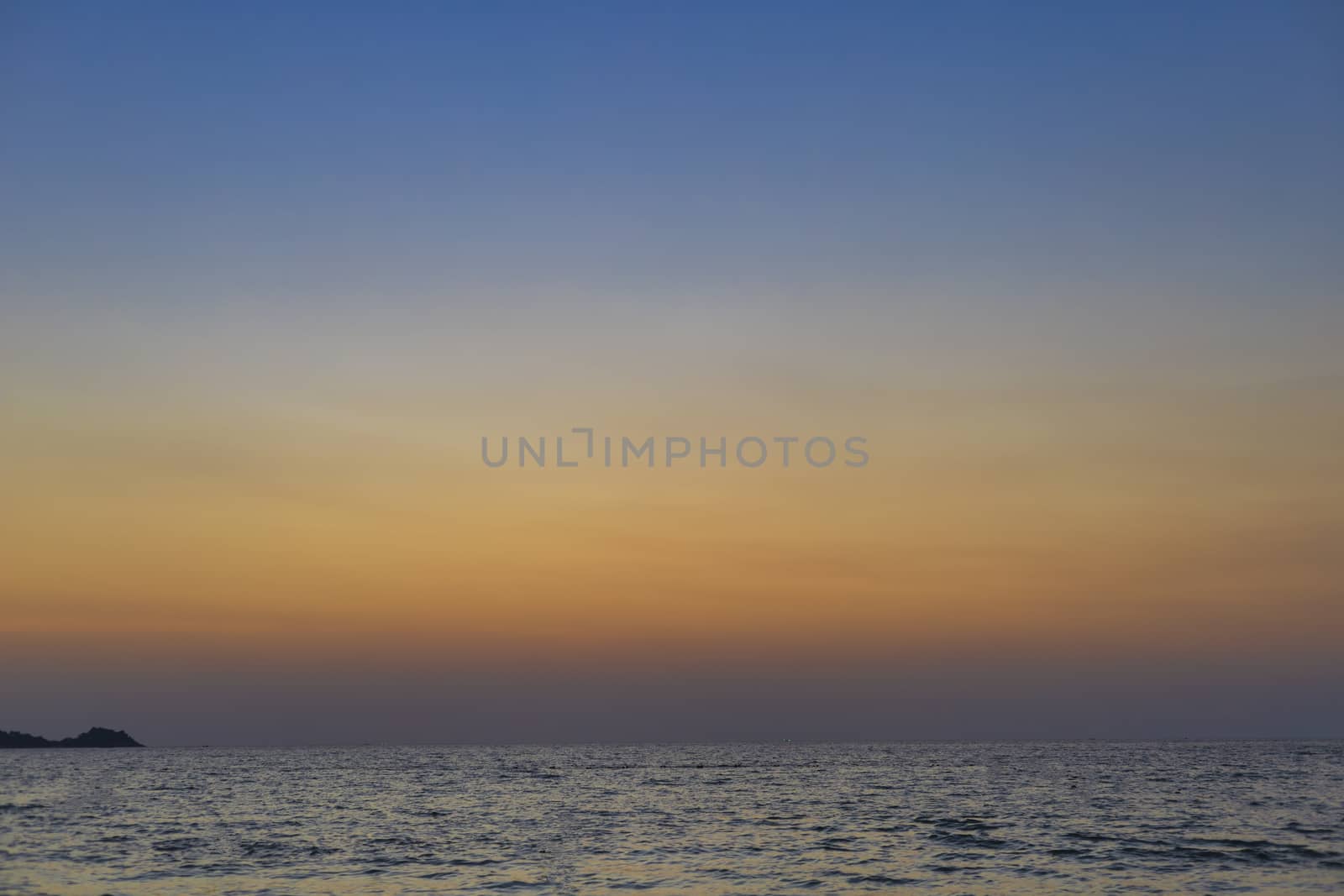 Tropical sunset over the sea. with copy space for text or design.