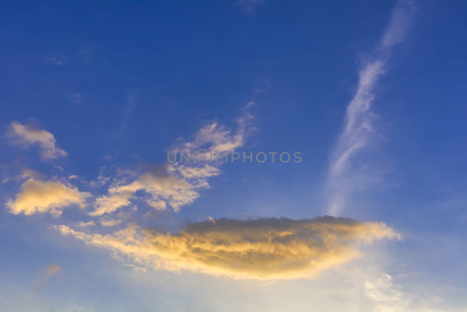 Blue sky with cloud background. With copy space for text or design.