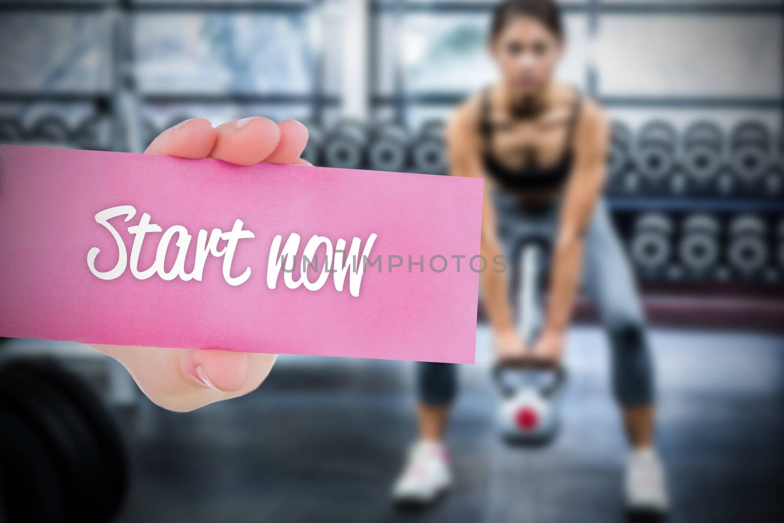Start now against people background by Wavebreakmedia