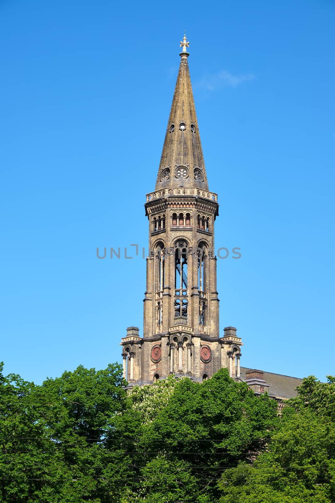 The bell tower of the Zionskirche in Berlin, Germany