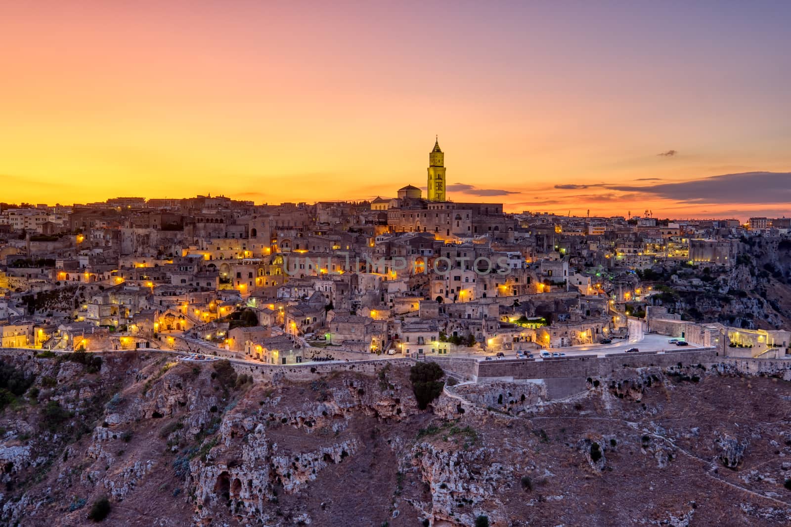 View of the beautiful old town of Matera by elxeneize