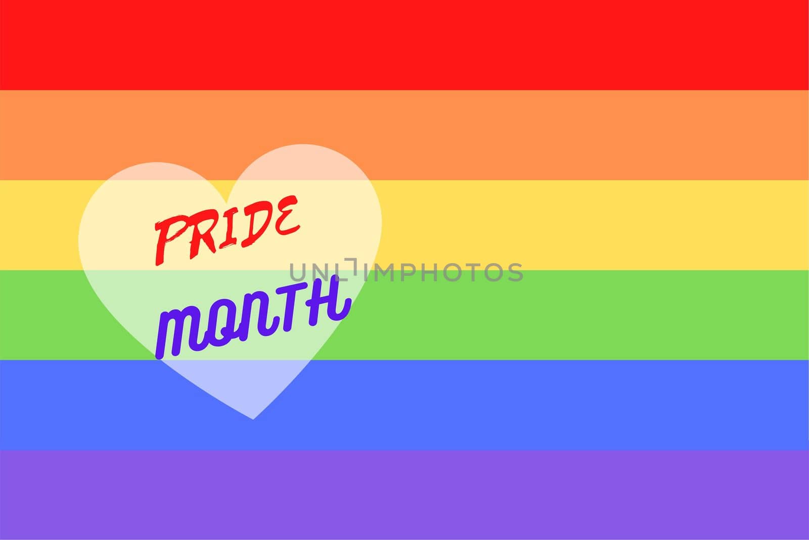 Illustration of colorful rainbow flag or pride flag / banner of LGBTQ (Lesbian, gay, bisexual, transgender & Queer) organization. Pride month parades are celebrated in June