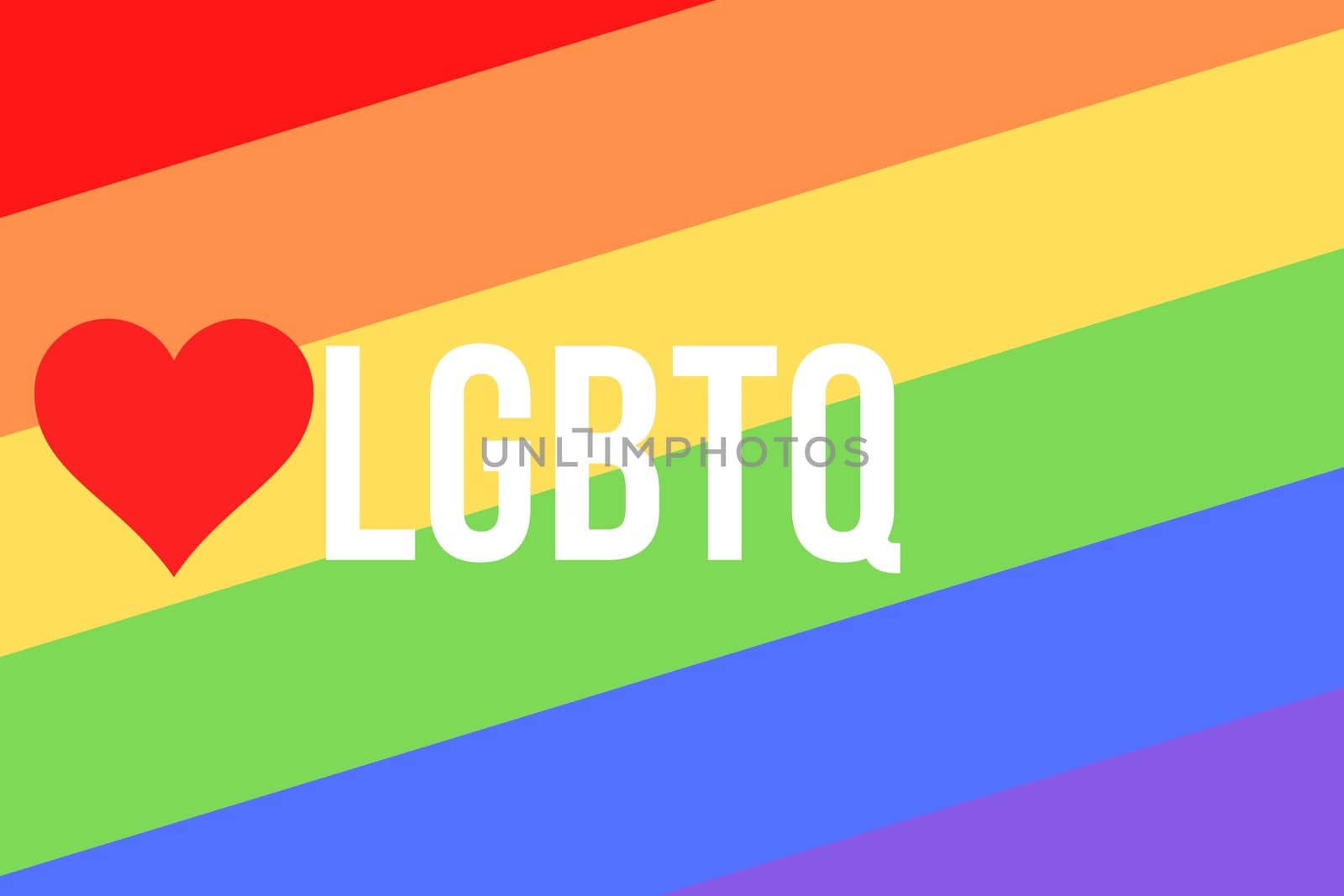 LGBTQ illustration on colorful rainbow flag or pride flag / banner of LGBTQ (Lesbian, gay, bisexual, transgender & Queer) organization. Pride month parades are celebrated in June