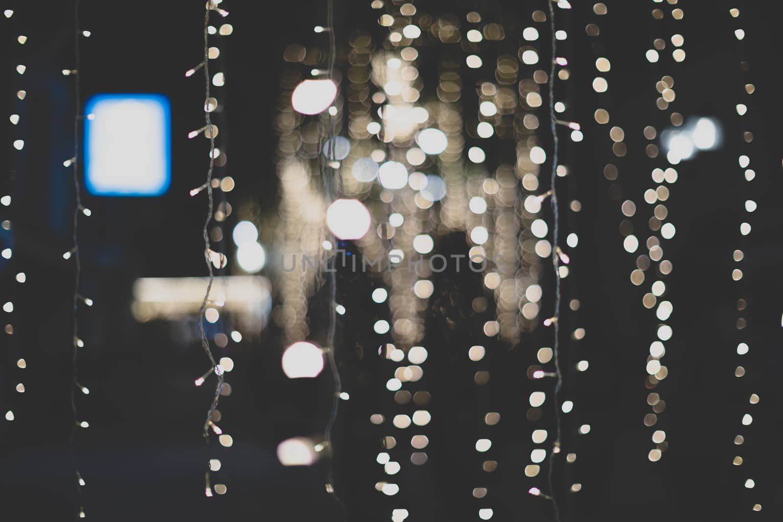 Vintage look of bokeh light abstract background.