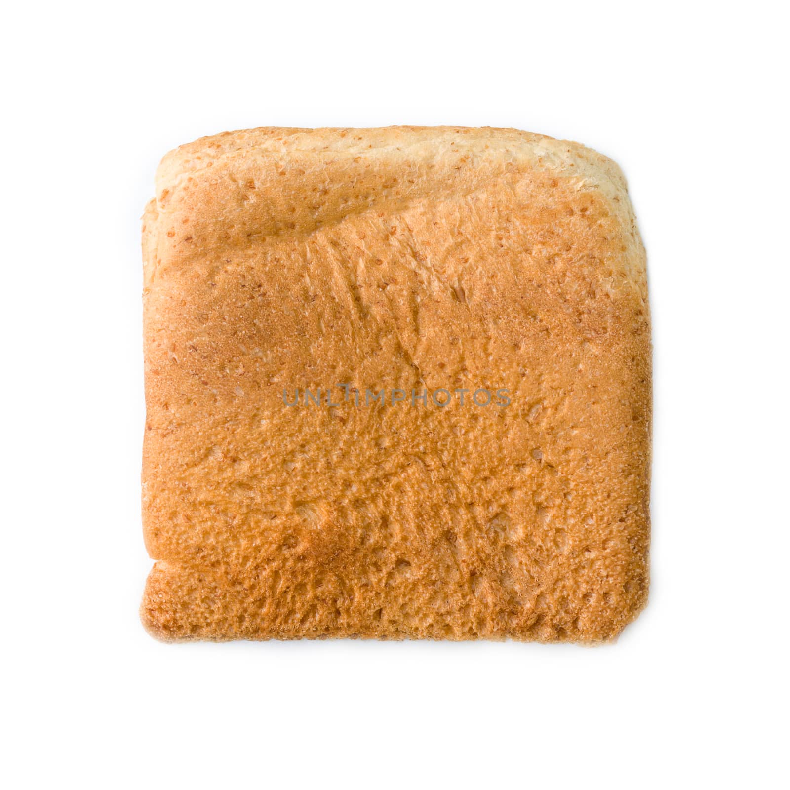 Slice of bread, studio shot isolated on white background.