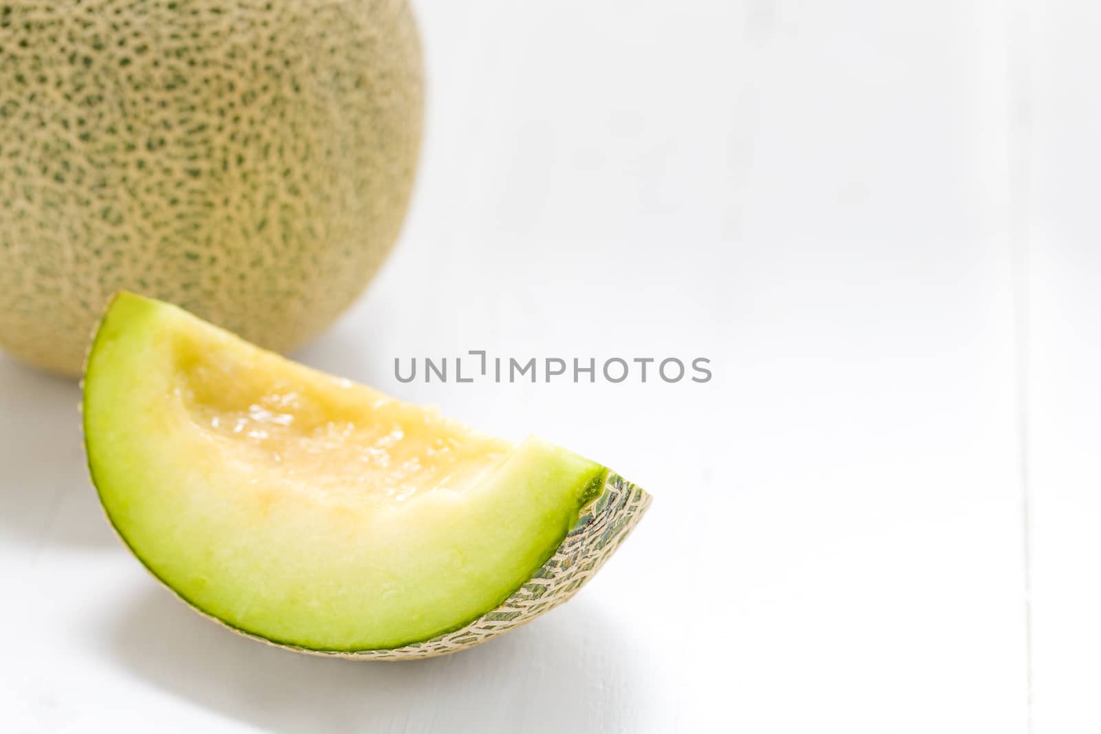 Studio shot of Japanese melon or cantaloupe.