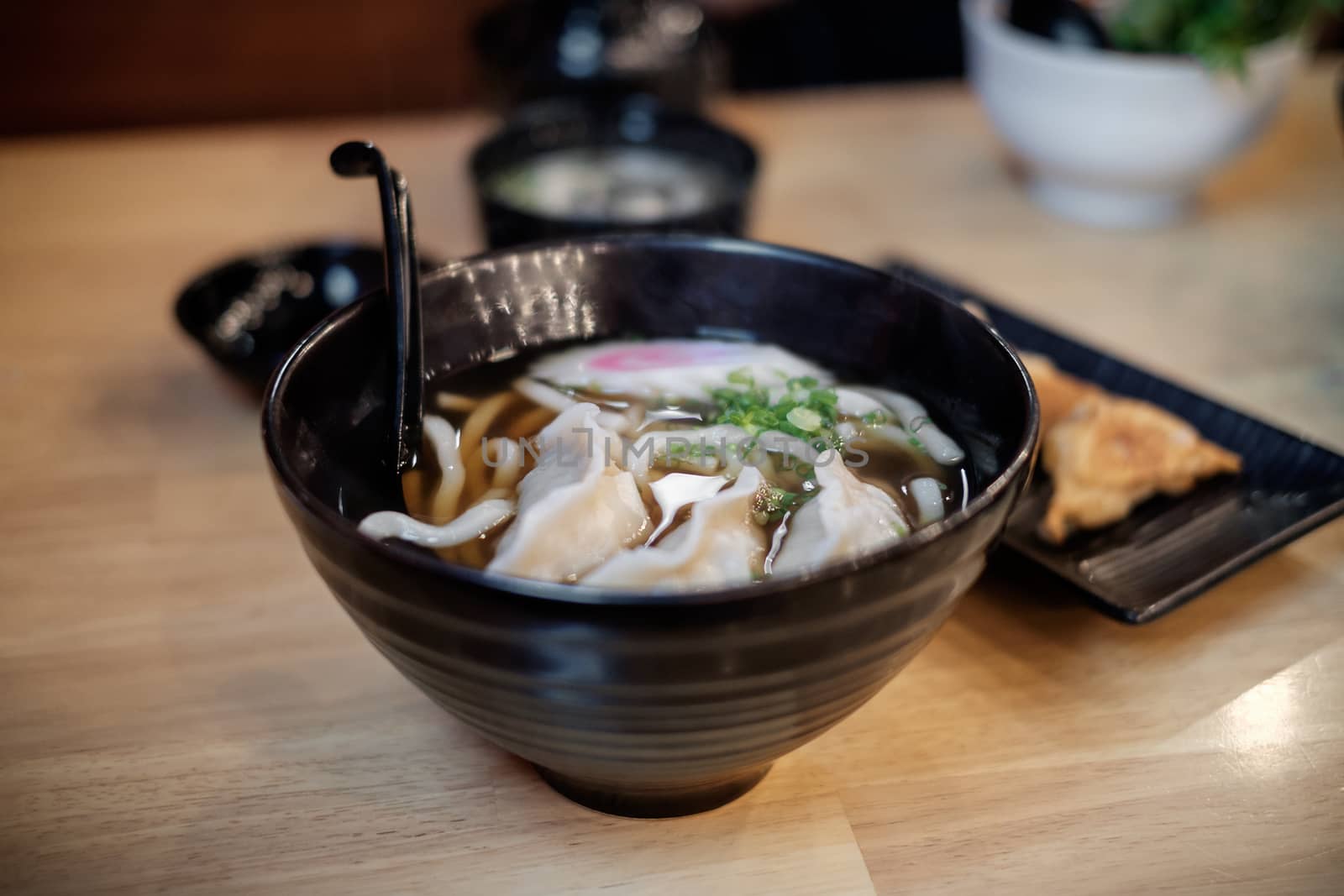 Traditional Japanese food, Udon bowl.