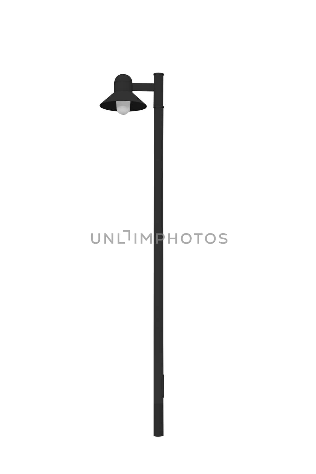 Street light pole isolated on a white background. by NuwatPhoto