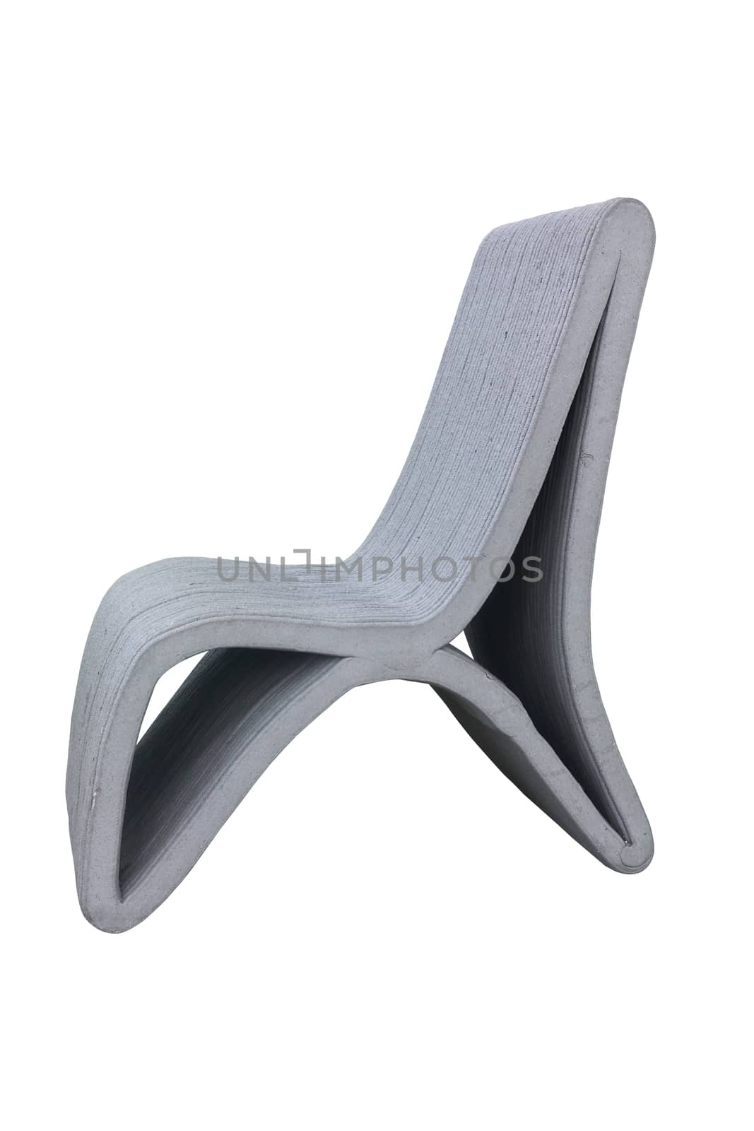 Modern chair made from concrete isolated. by NuwatPhoto