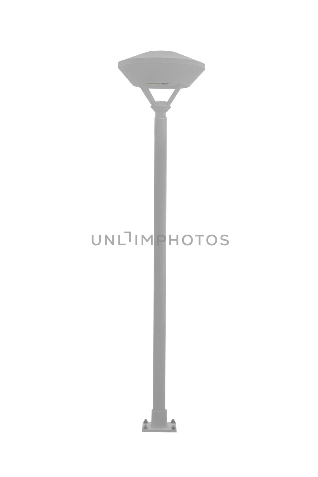 Street light pole isolated on a white background. by NuwatPhoto