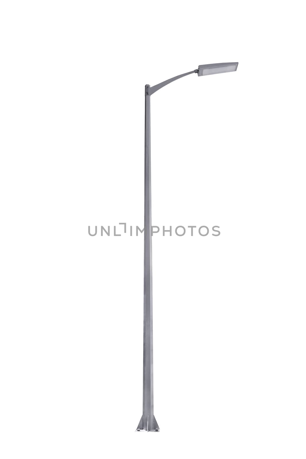 Street light pole isolated on a white background. by NuwatPhoto