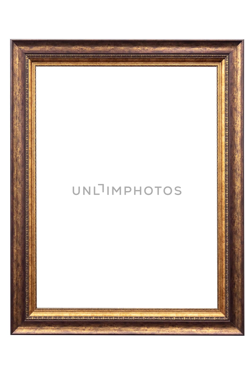 Vintage Wooden frame isolated. by NuwatPhoto