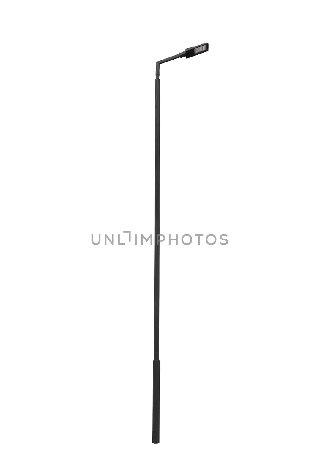 Street light pole isolated on a white background. by NuwatPhoto