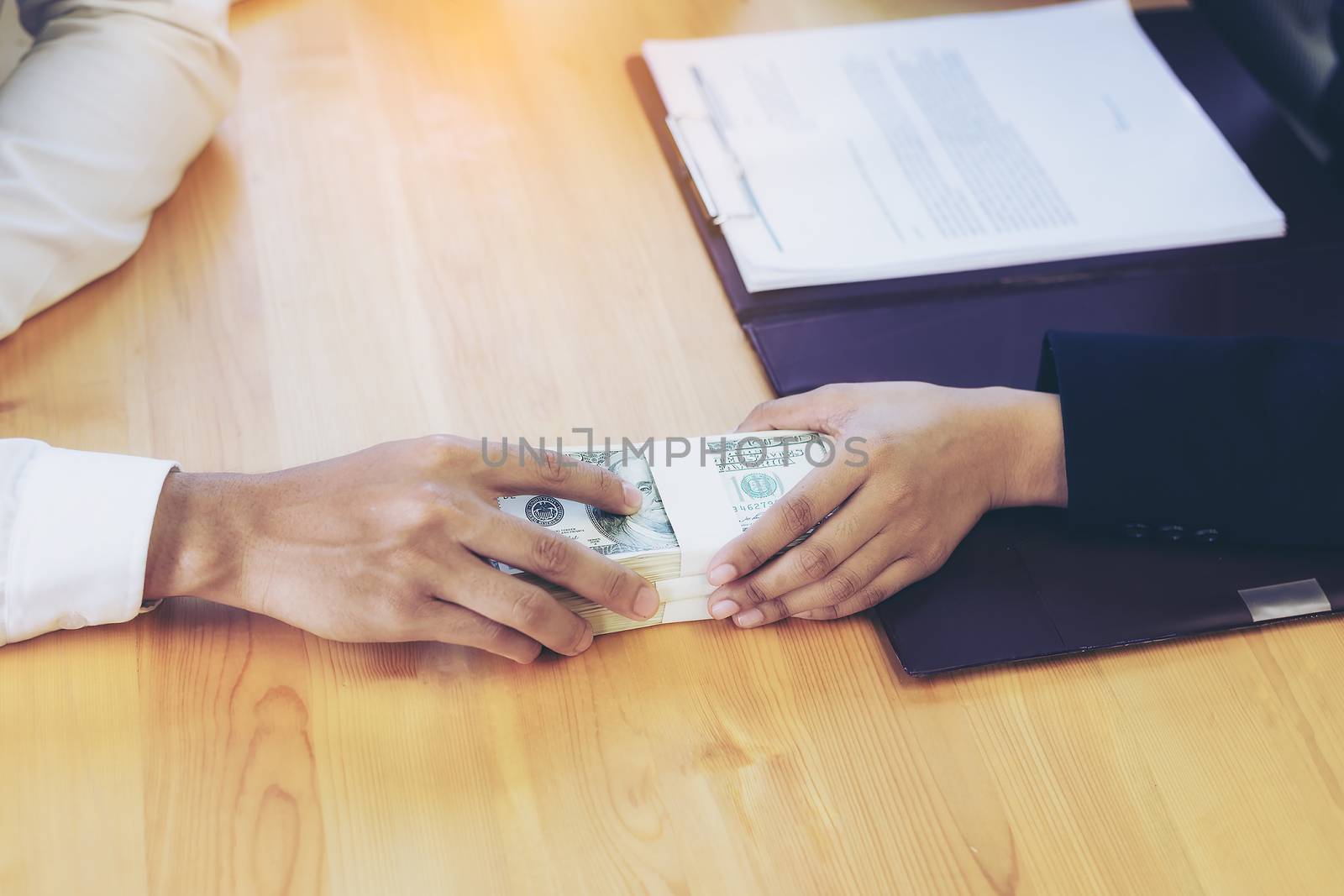 Business woman signing a loan for investment, negotiation