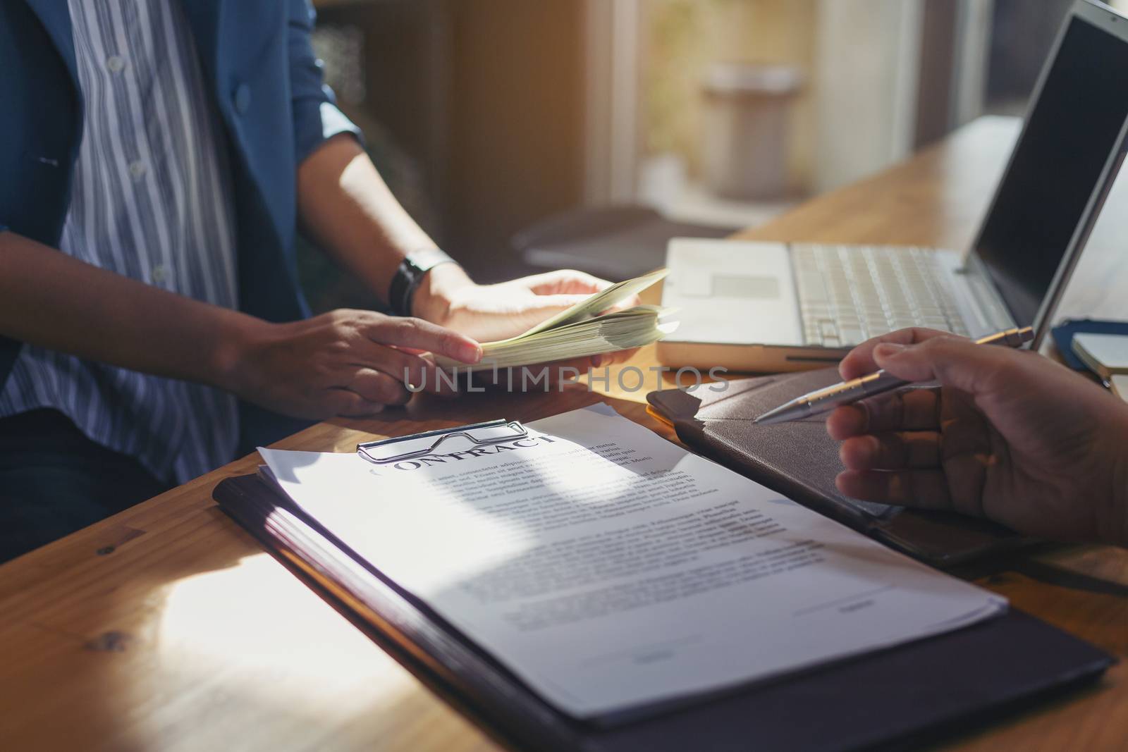 Businessman is signing a contract, business contract details, Si by numberone9018