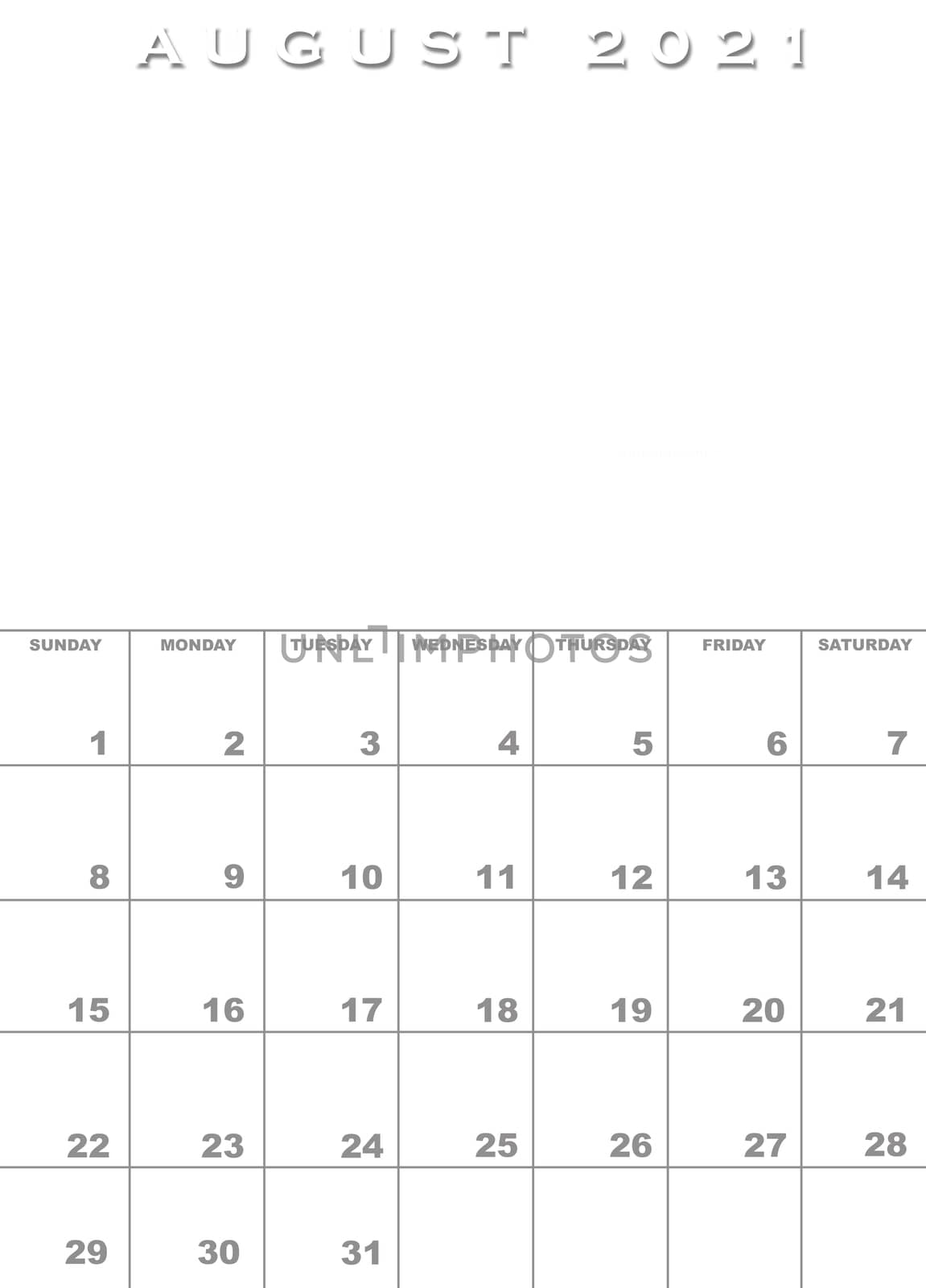 August 2021 calendar template by paulvinten