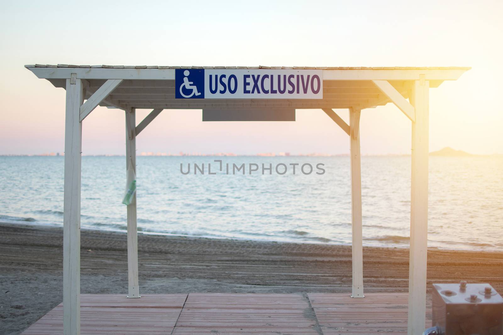 Arbor for Wheelchair user exclusive use at Los Narejos beach in  by worledit