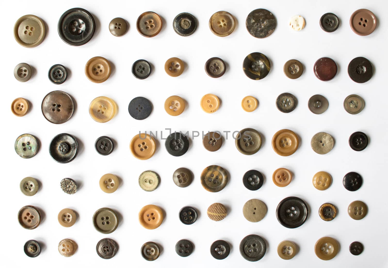 A Collection of Multicolour Different Size Buttons