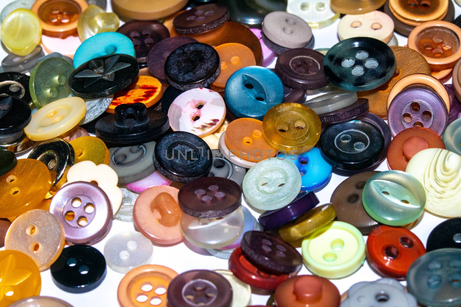 A Collection of Multicolour Different Size Buttons