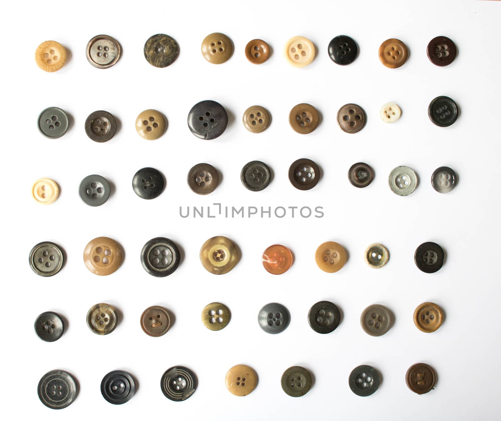 A Collection of Multicolour Different Size Buttons