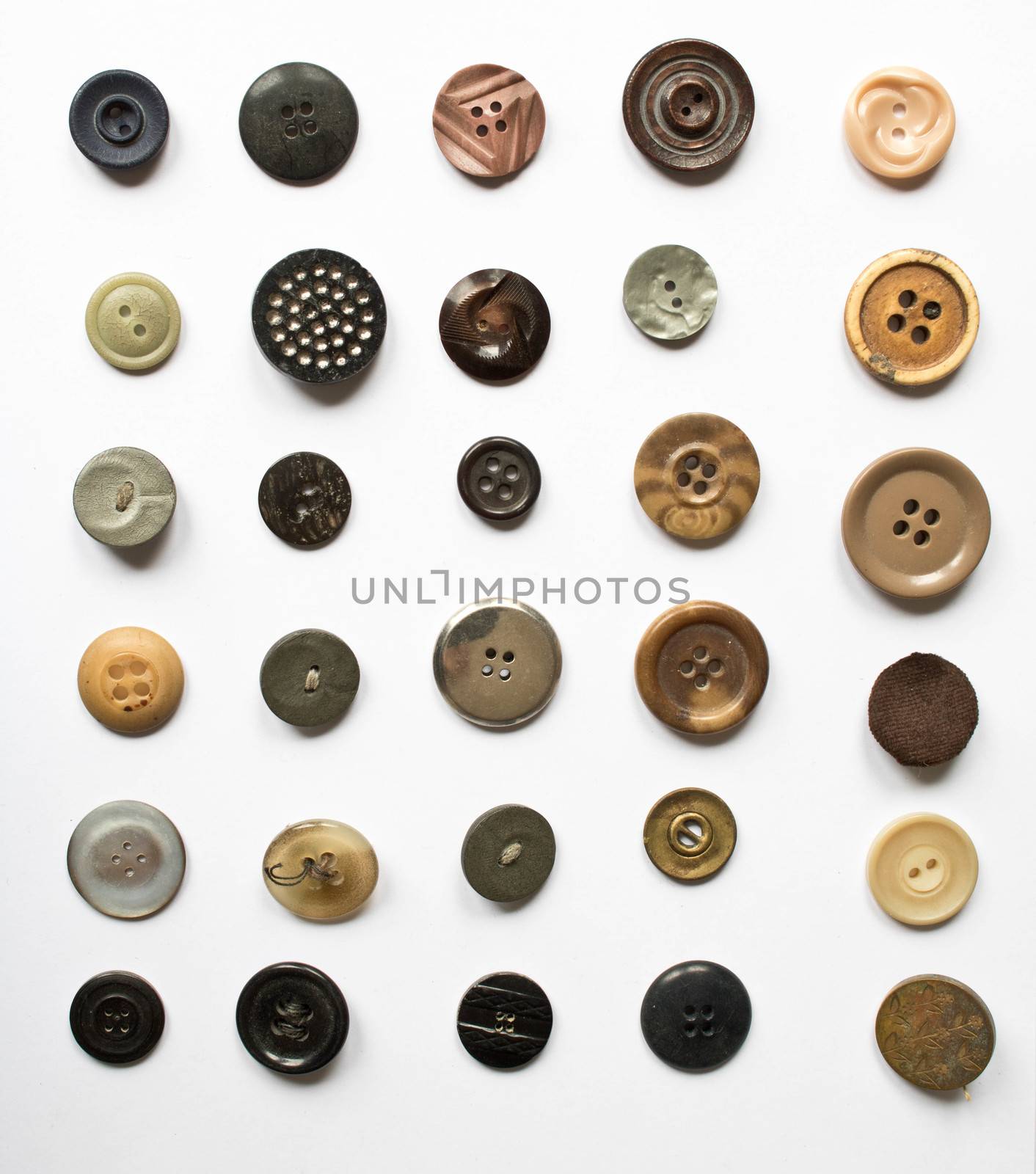 A Collection of Multicolour Different Size Buttons