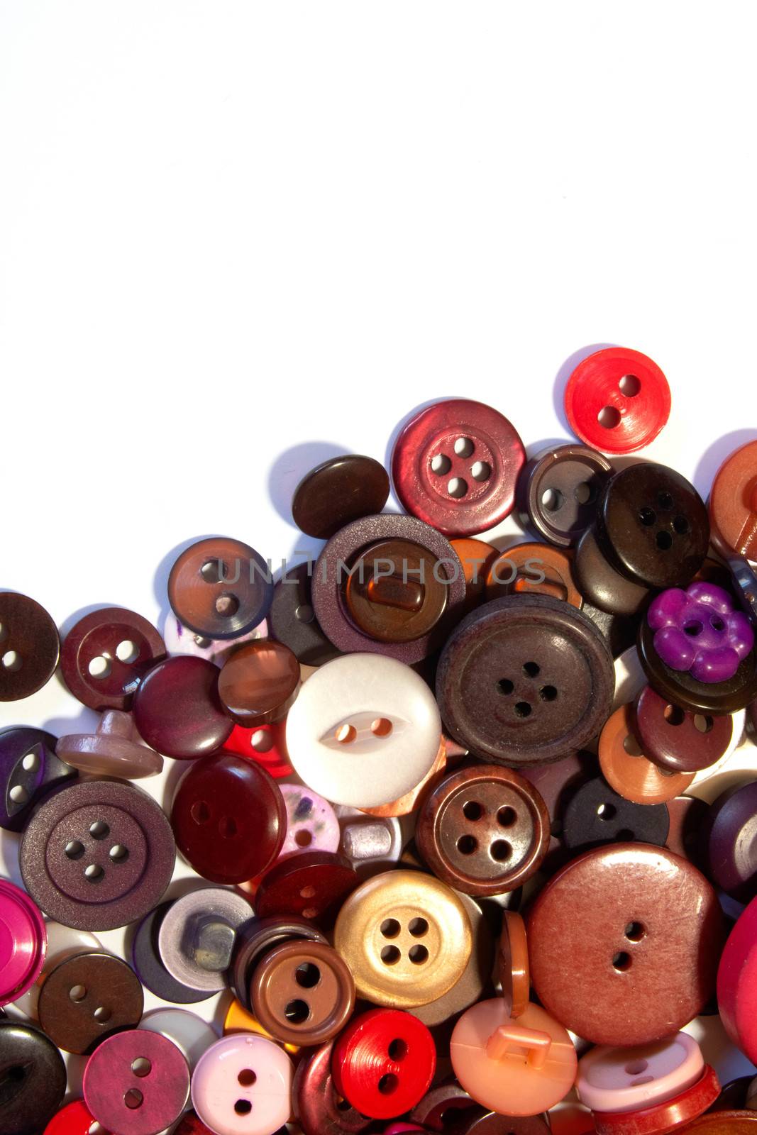 A Collection of Multicolour Different Size Buttons