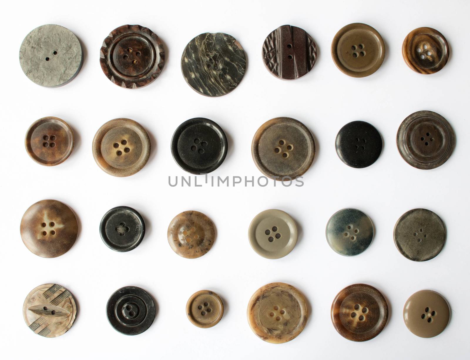 A Collection of Multicolour Different Size Buttons