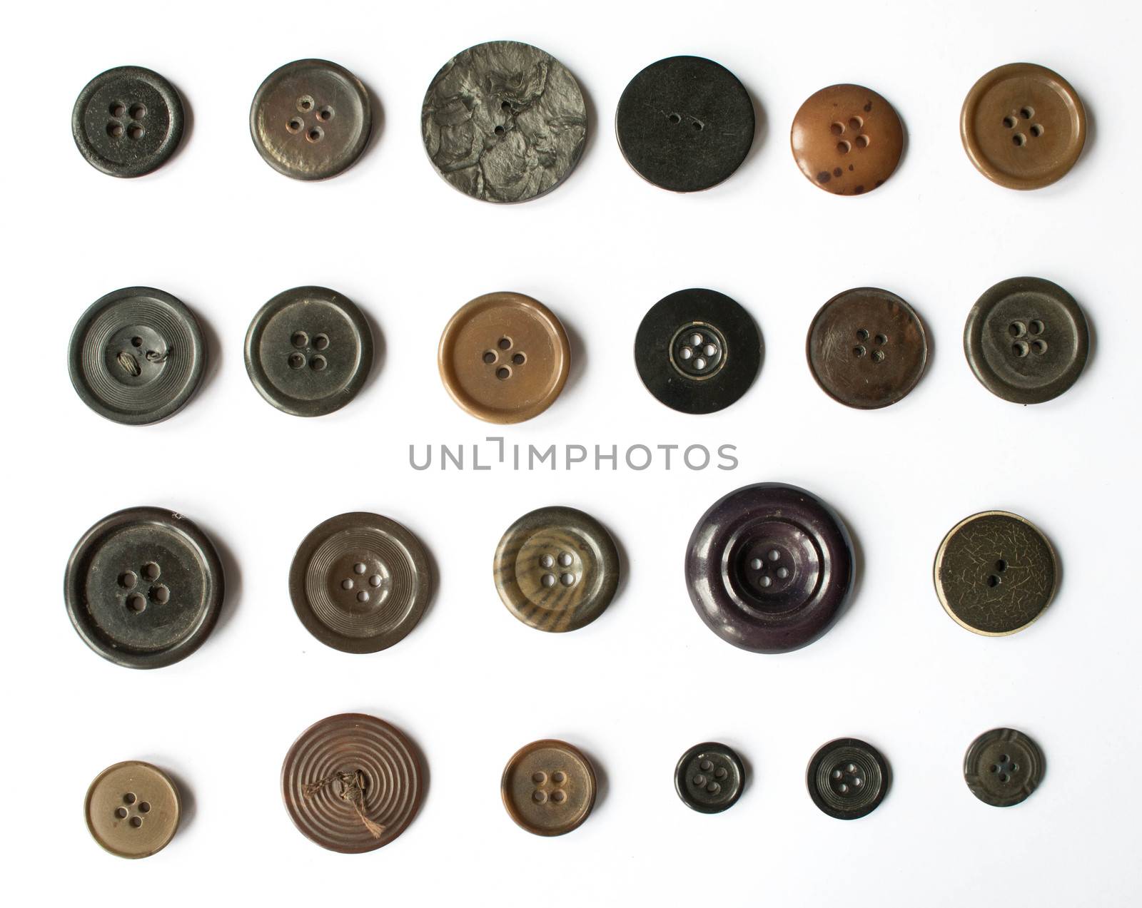 A Collection of Multicolour Different Size Buttons