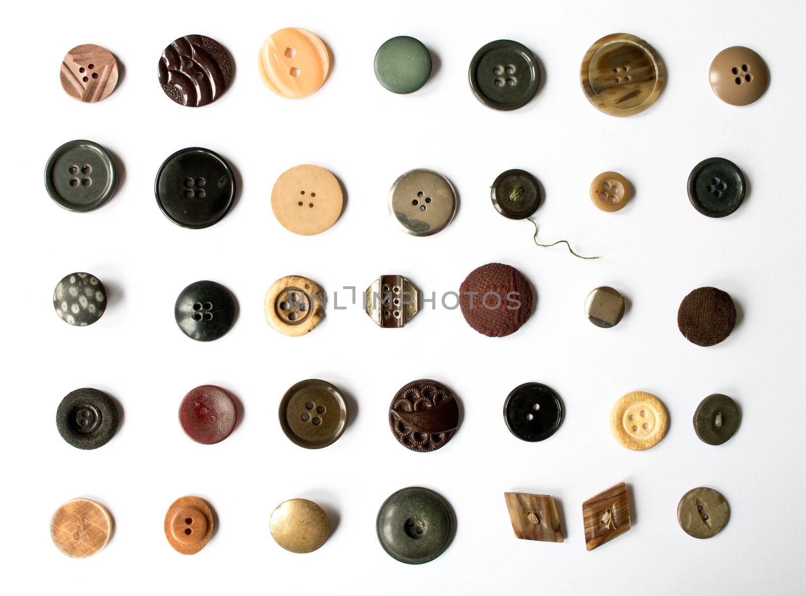 A Collection of Multicolour Different Size Buttons