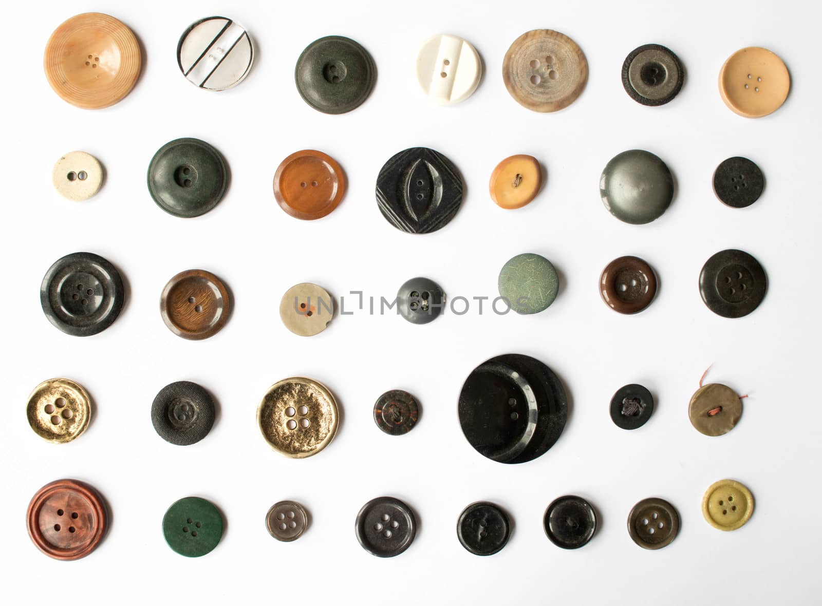 A Collection of Multicolour Different Size Buttons