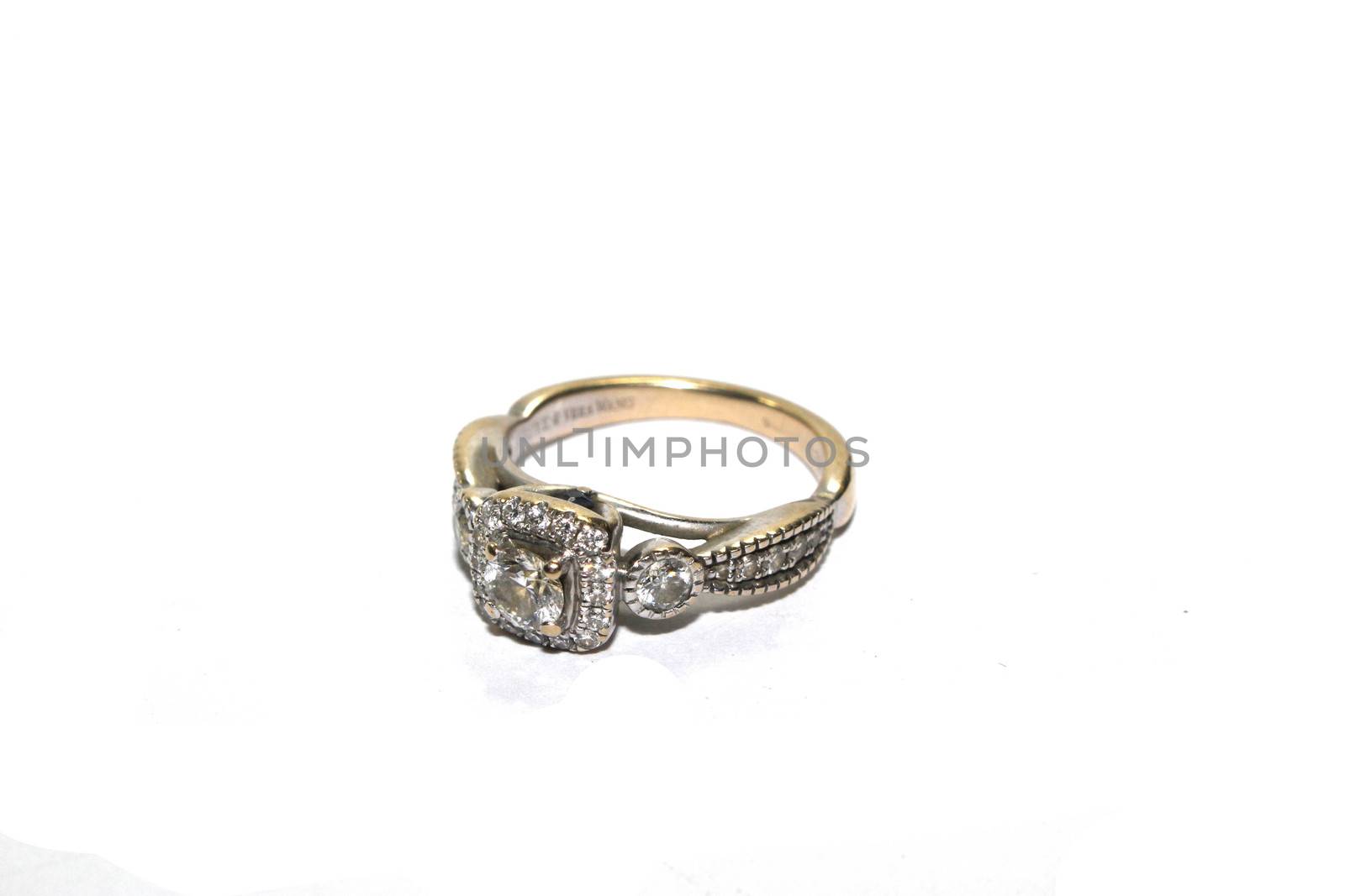 Ladies Vintage Antique Gem Jewellery On White Background