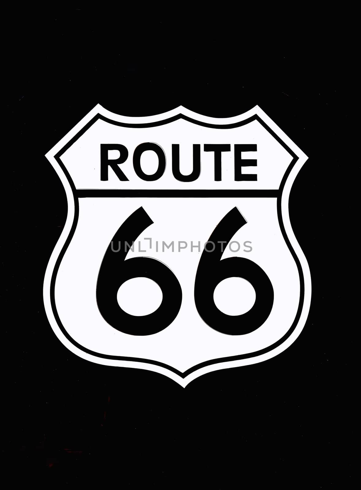 Travel USA sign of Route 66 label. by CreativePhotoSpain