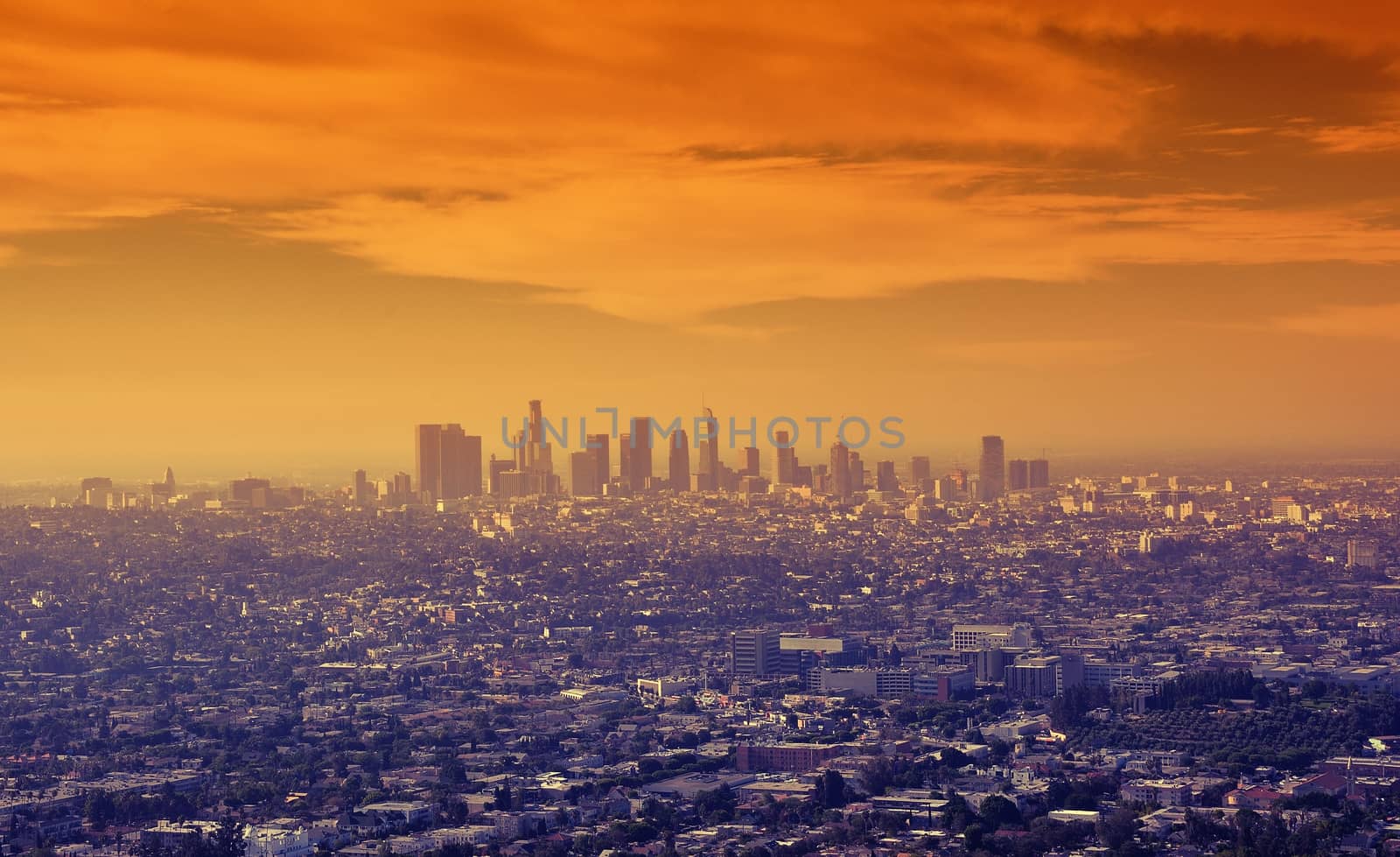 Sunrise over downtown Los Angeles. by CreativePhotoSpain