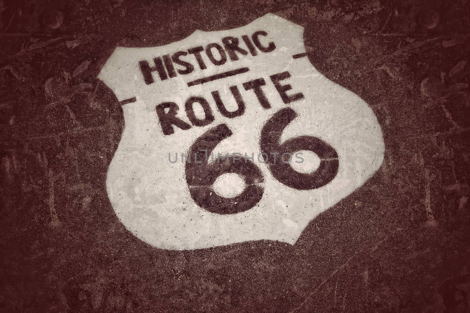 Historic U.S. old Route 66 sign.