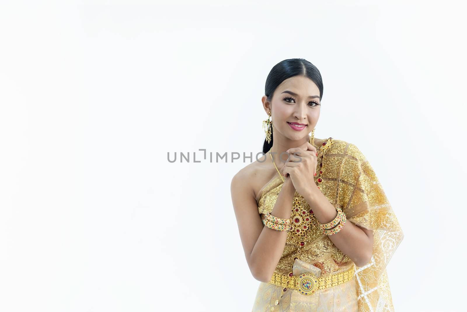 Beautiful Thai women wearing traditional Thai clothes that have  by numberone9018