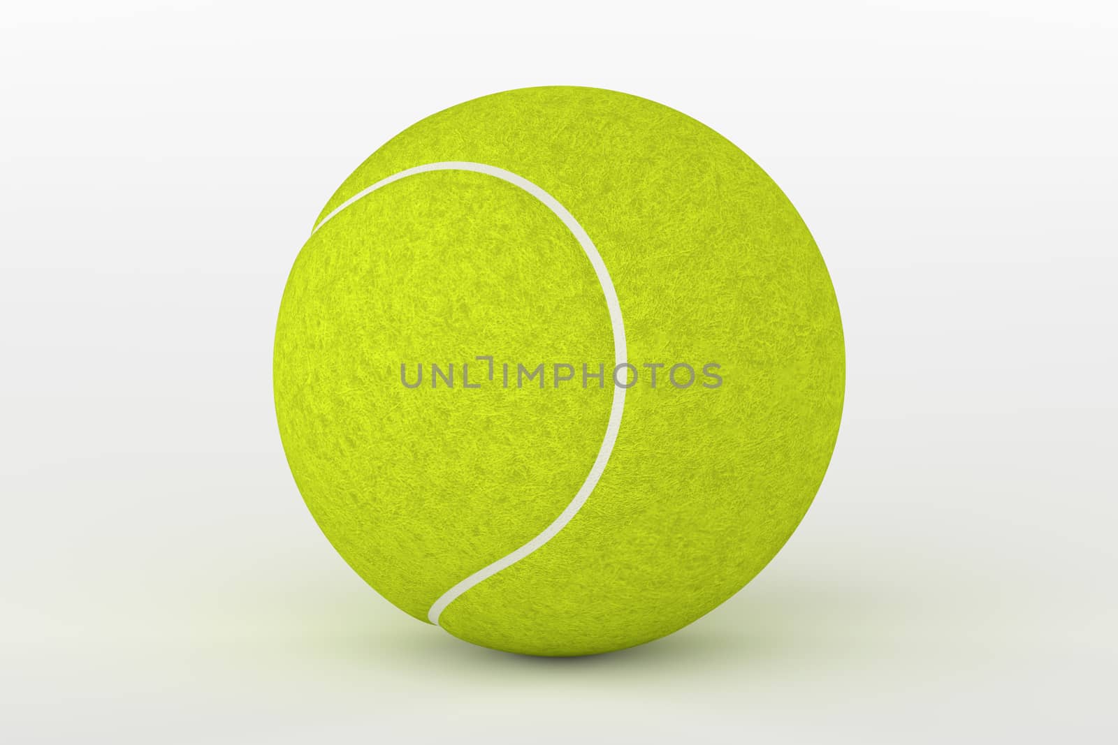3D rendering of tennis ball isolated on white background.