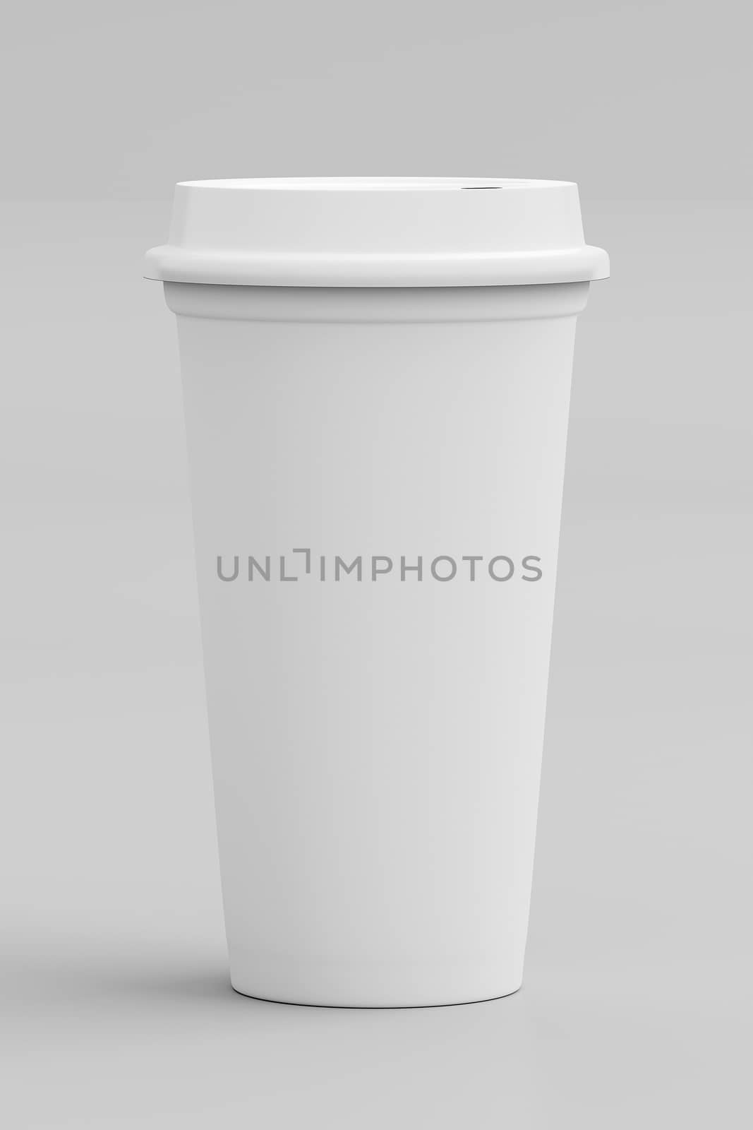 3D rendering of coffee cup isolated on white background.