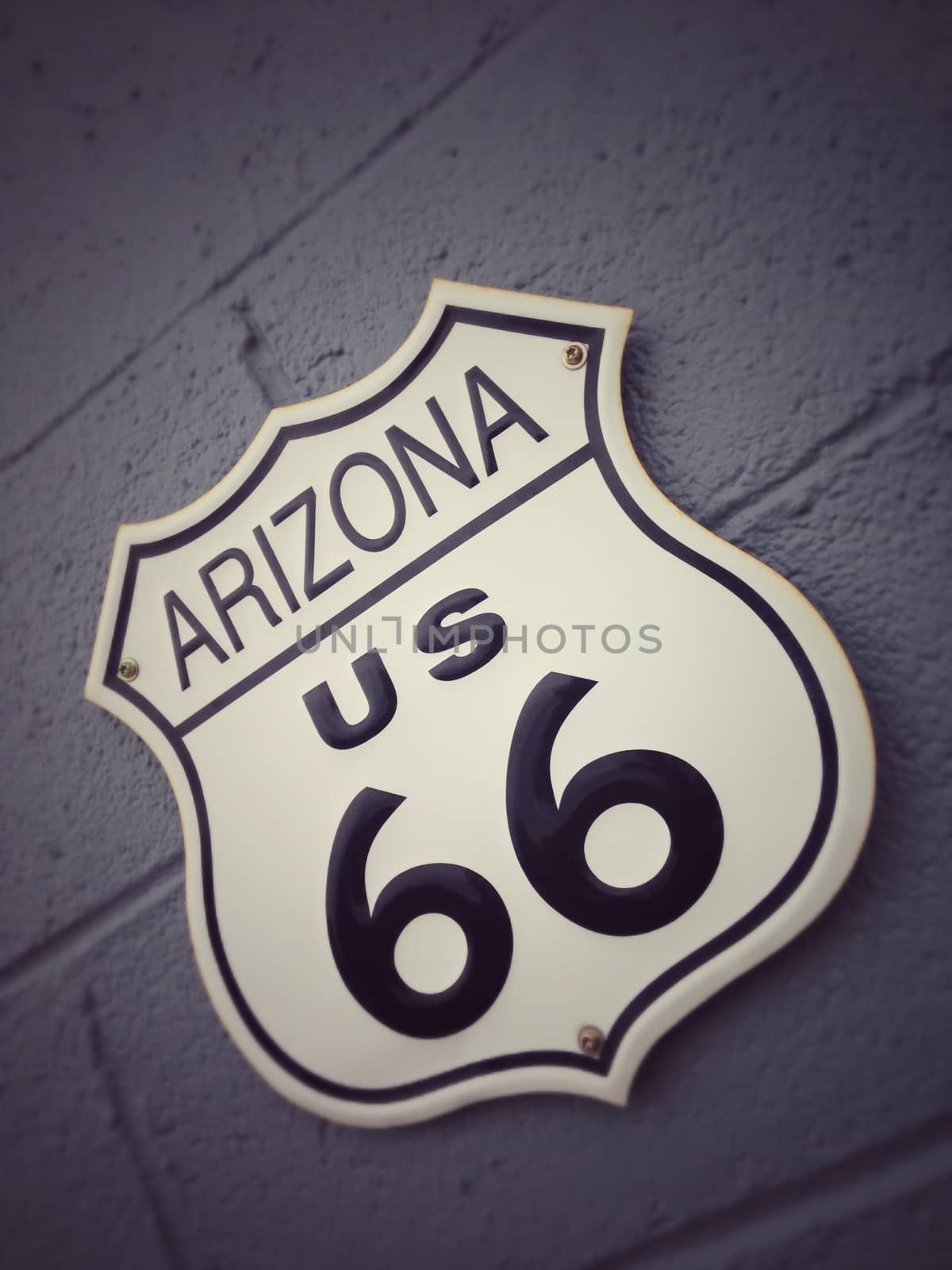 Historic route 66 sign in Arizona.