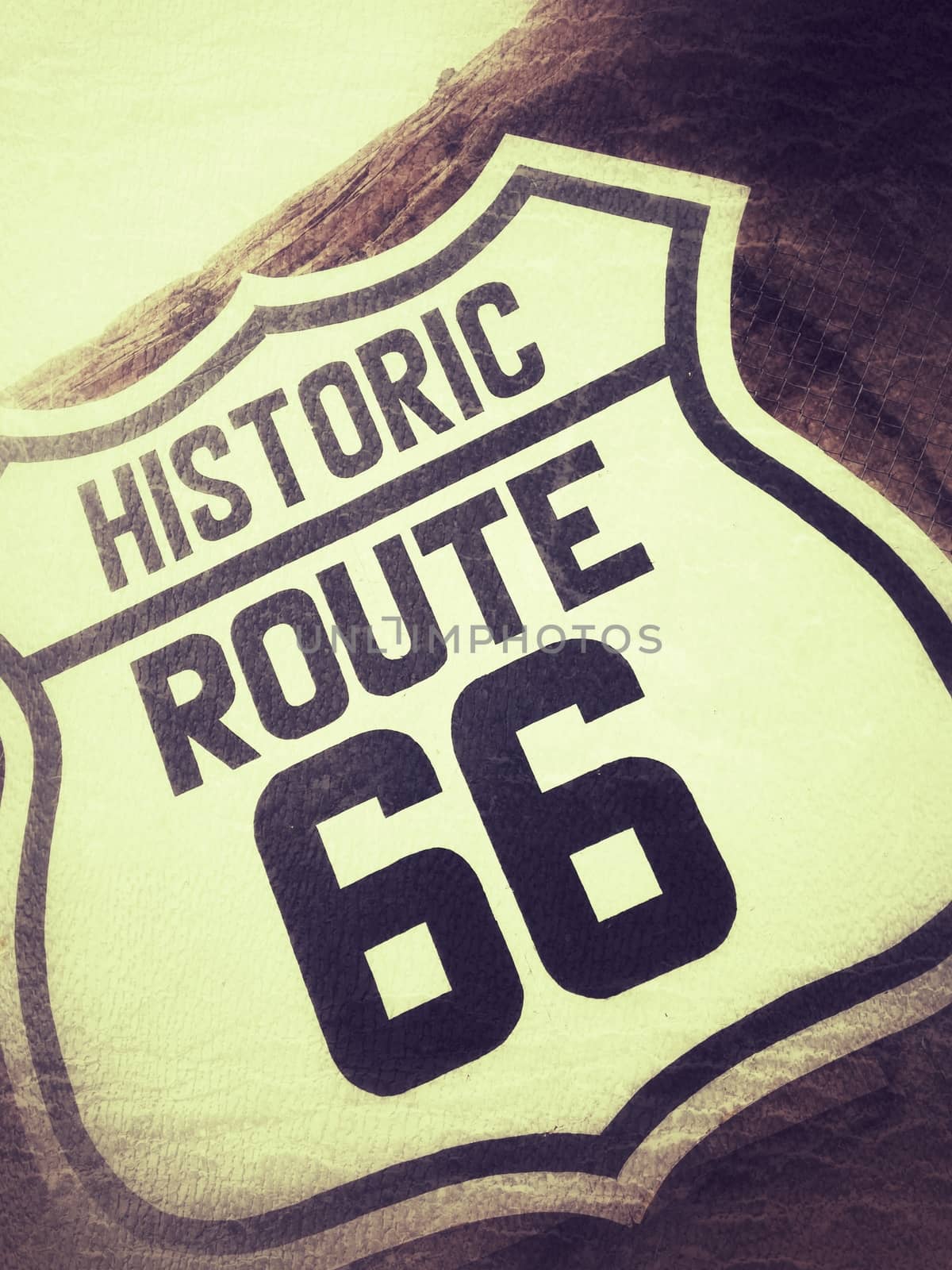 Historic U.S. old Route 66 sign.