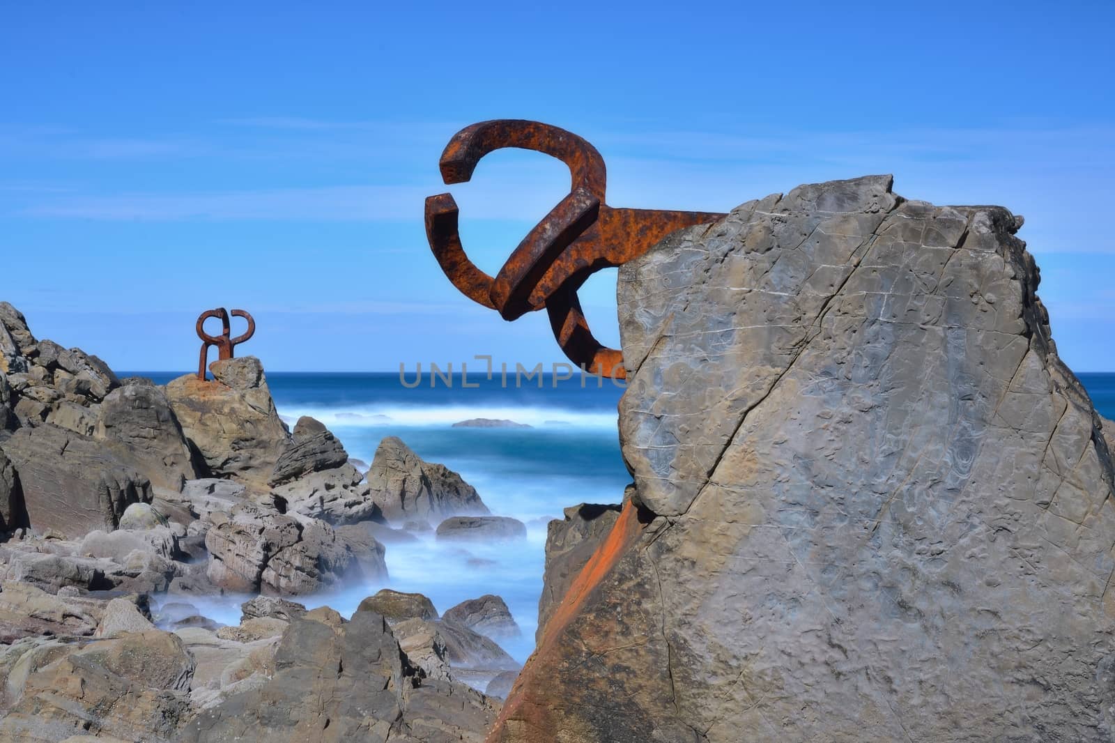 Sculpture "Peine del Viento" in San Sebastian, Spain. by CreativePhotoSpain