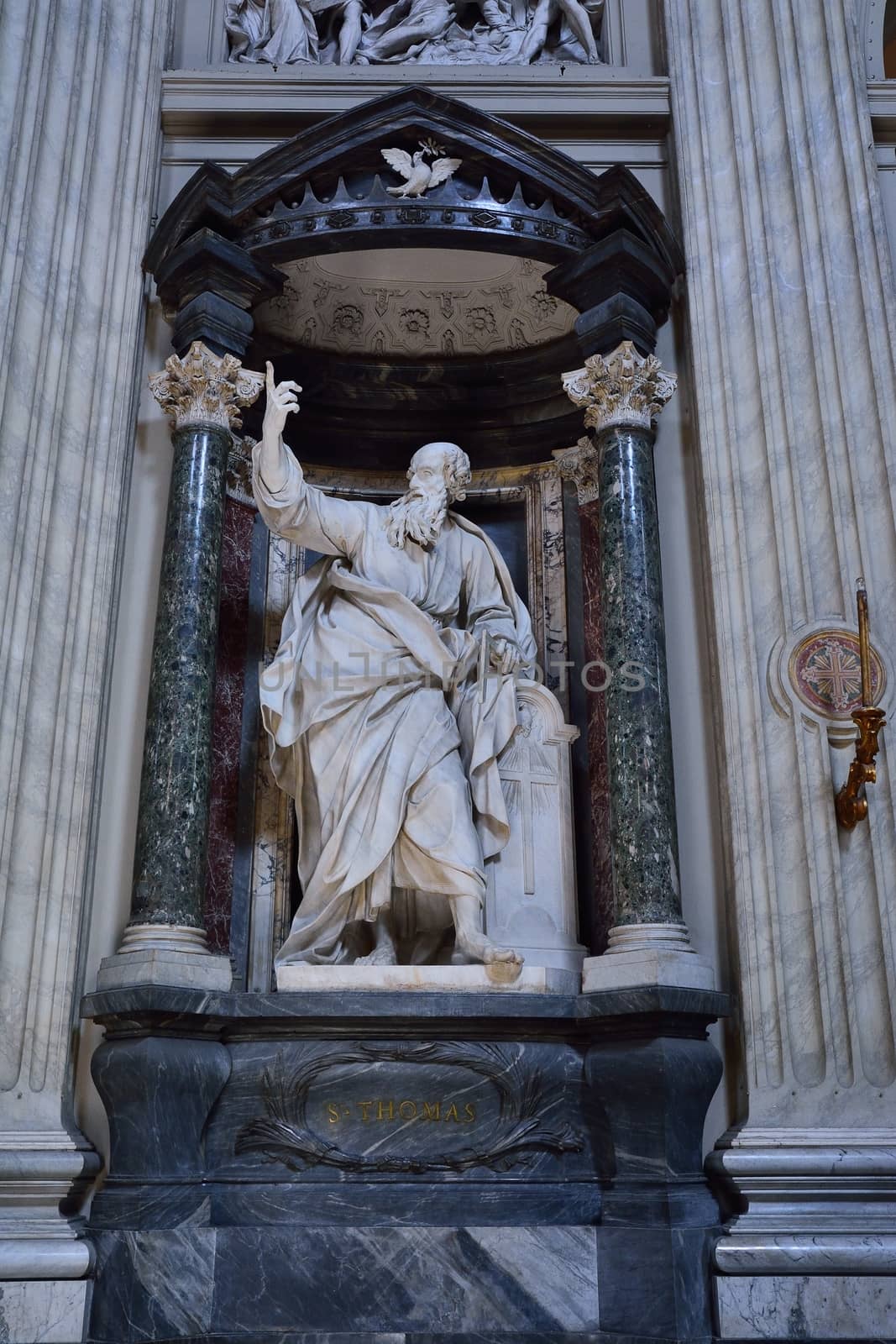 The statue of St. Thomas by Le Gros in the Archbasilica St.John Lateran, San Giovanni in Laterano, in Rome.