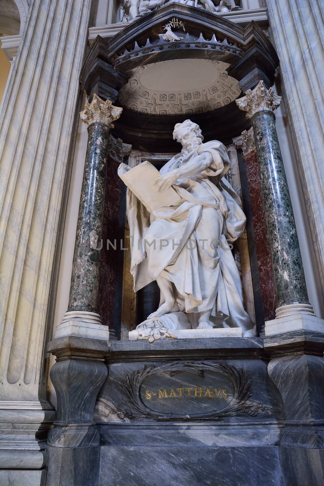 The statue of St. Matthew by Rusconi in the Archbasilica St.John Lateran, San Giovanni in Laterano, in Rome.