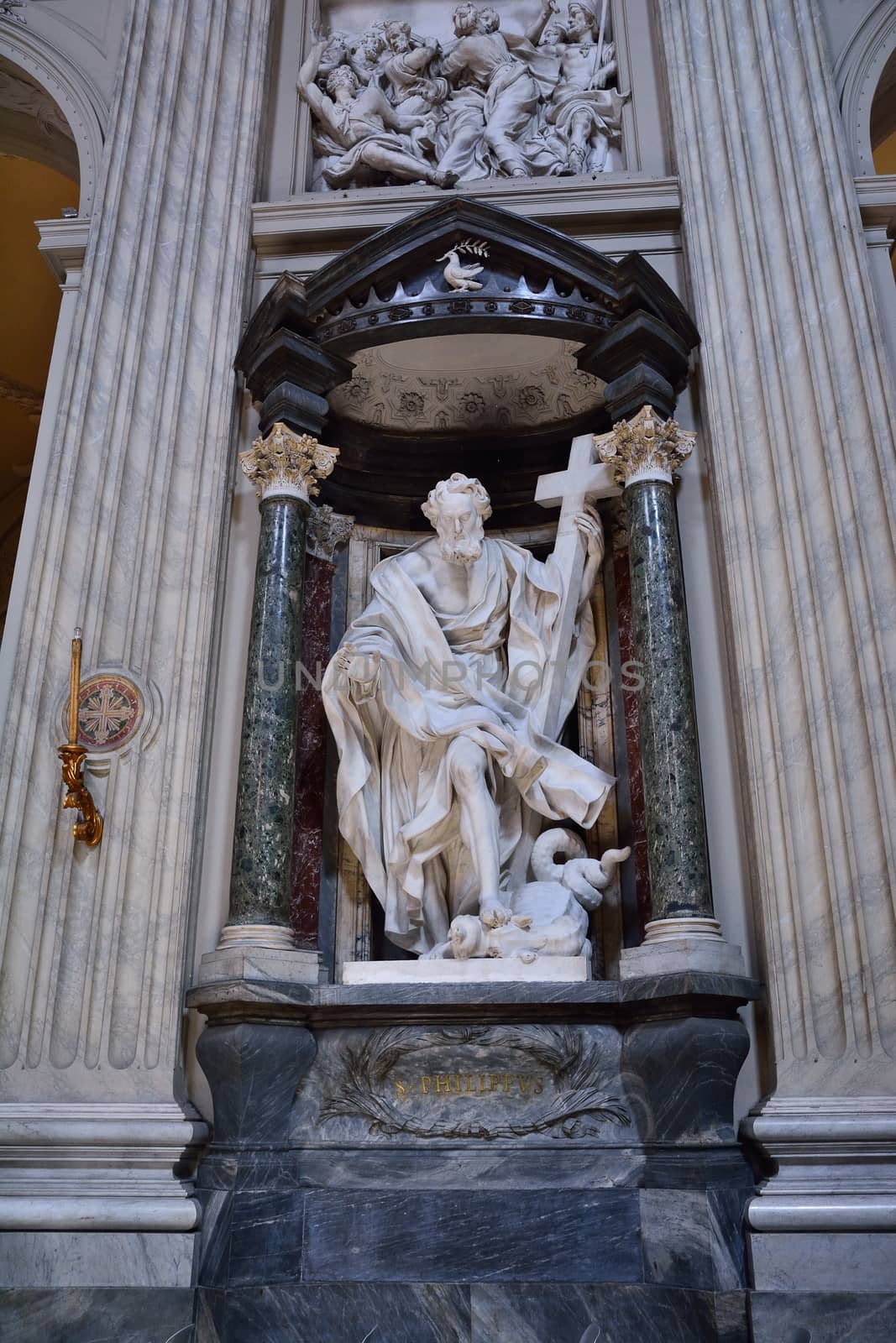 The statue of St. Philip by Mazzuoli in the Archbasilica St.John Lateran, San Giovanni in Laterano, in Rome