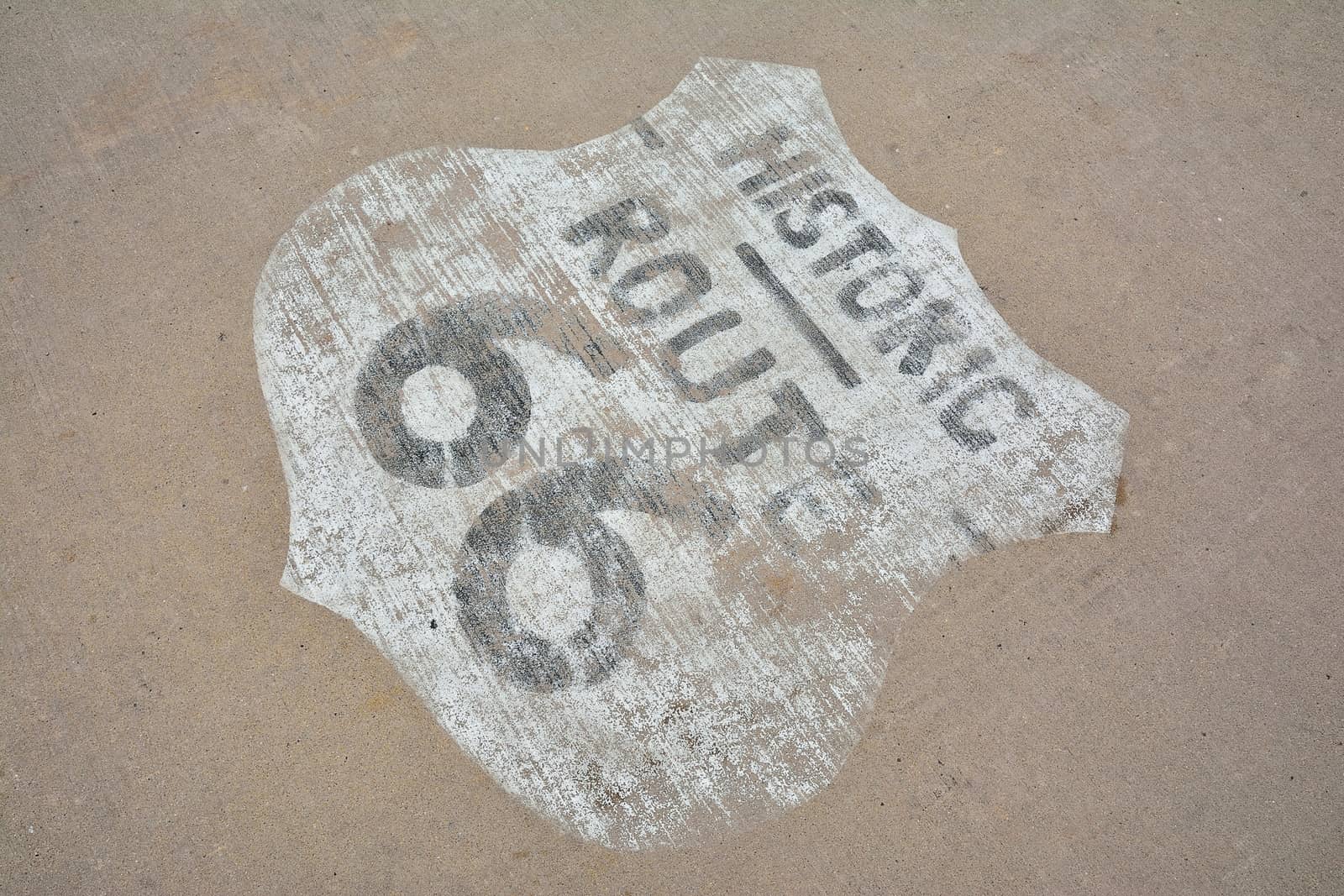 Historic U.S. old Route 66 sign.