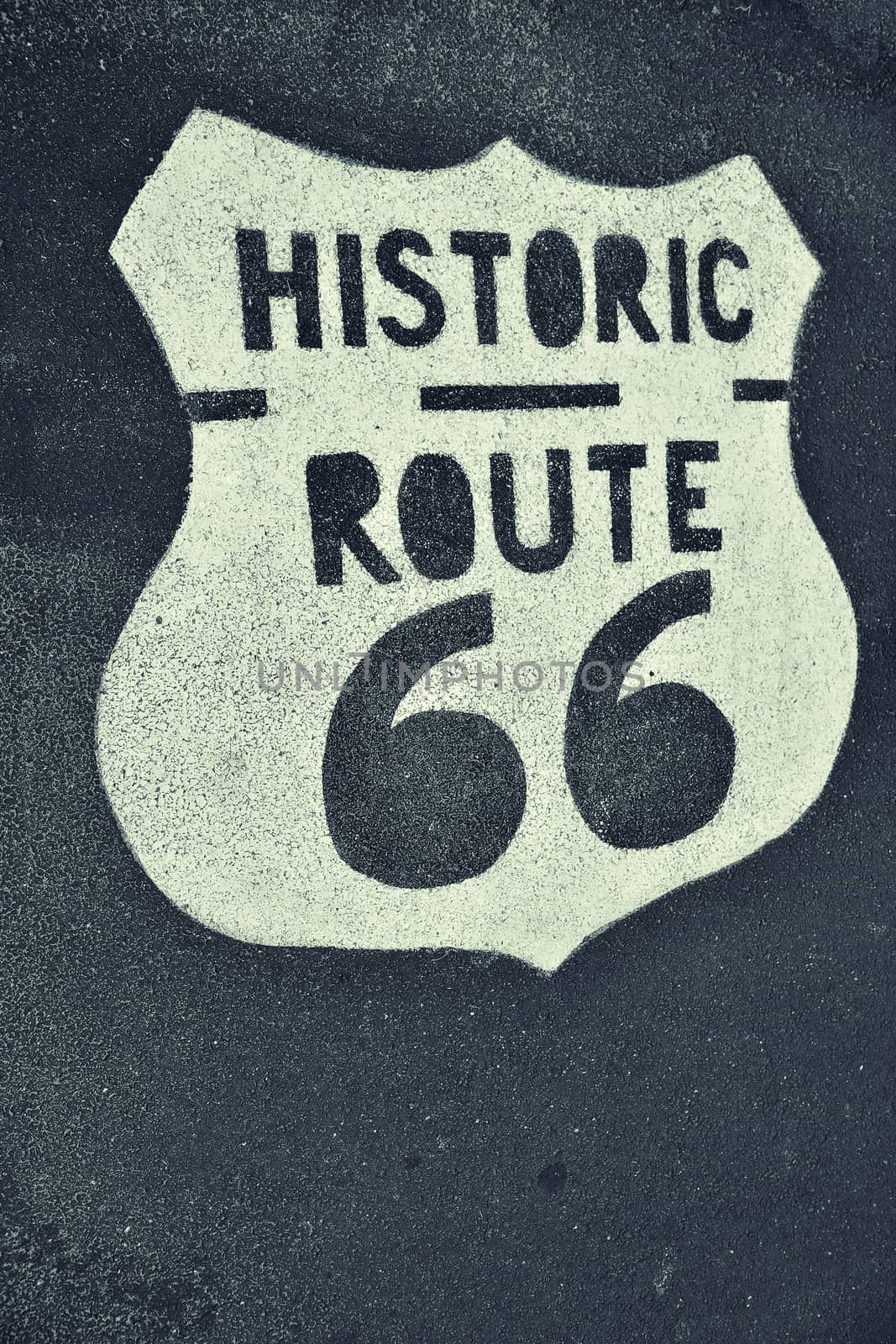 Historic U.S. old Route 66 sign.