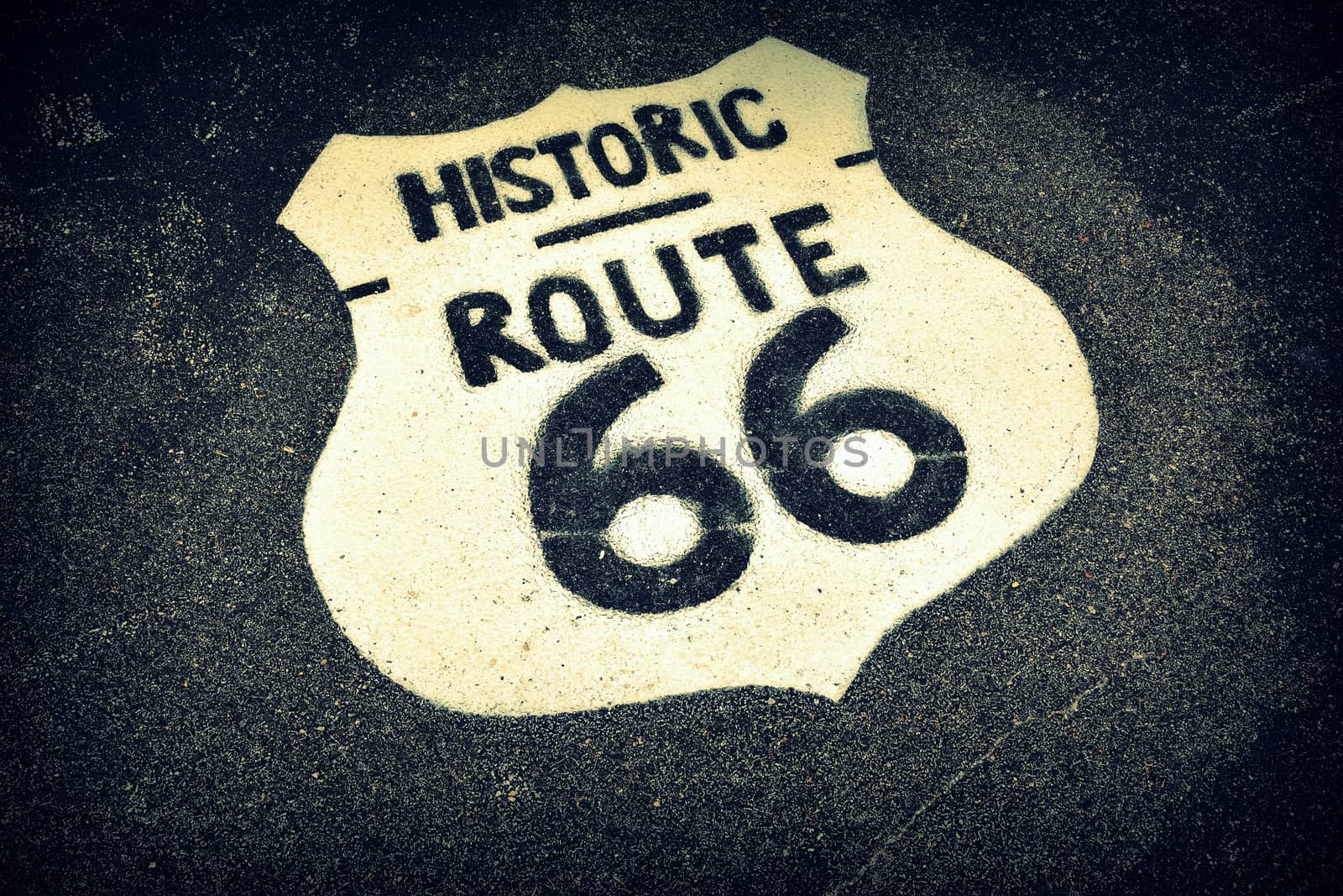 Historic U.S. old Route 66 sign.