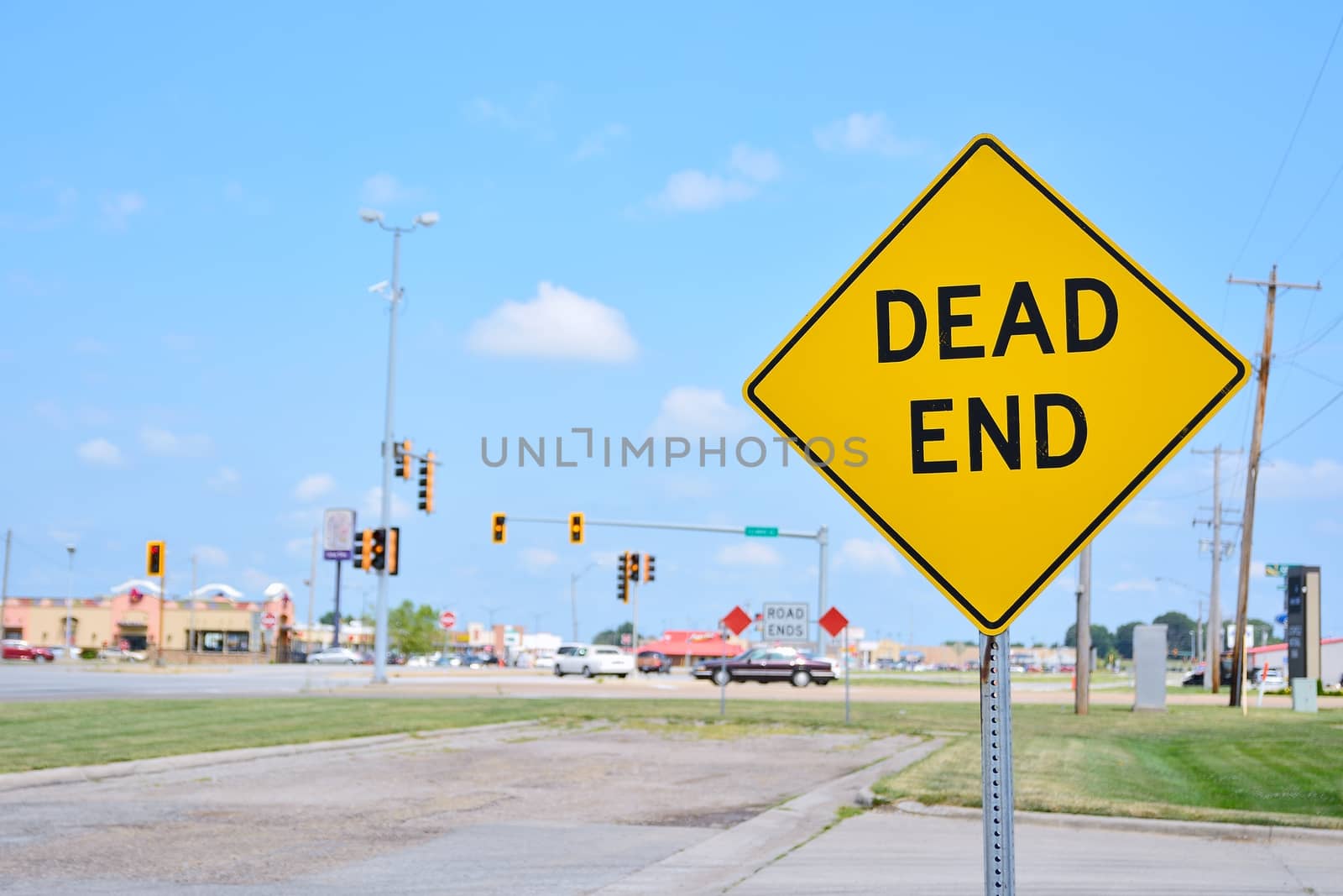 Dead End sign on the street.