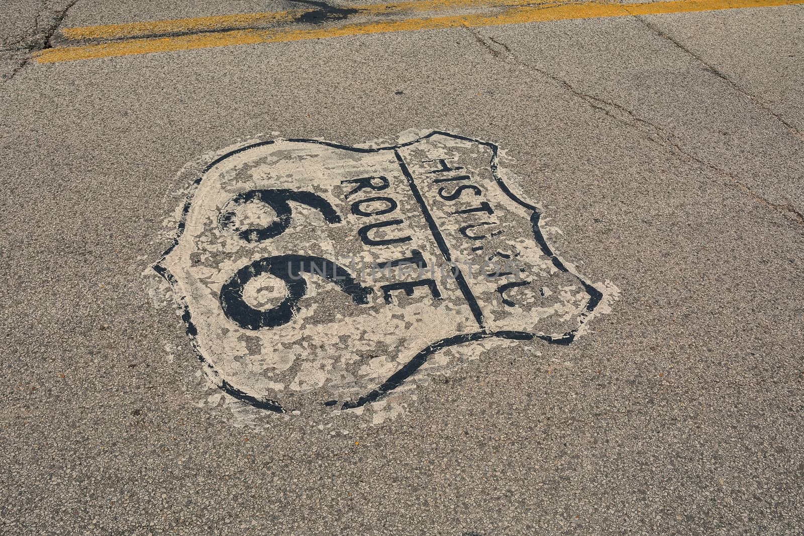 The mythical Route 66 sign in Illinois, USA.