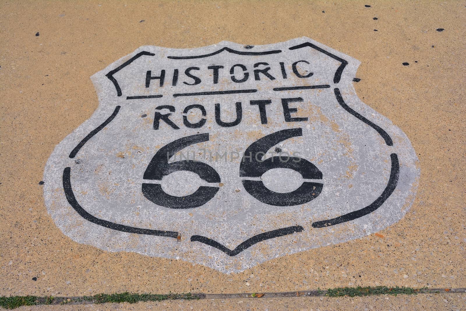 The mythical Route 66 sign in Illinois, USA.